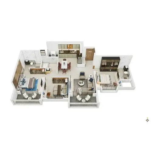 Supreme Riverside Punawale 3 BHK Floor Plan Image